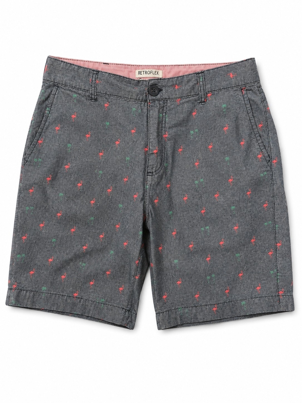 Retrofit Men’s Size 32 Flamingo Palm Tree Chino Shorts Gray